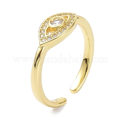 Anillos de manguito chapados en oro de 18k real de mal de ojo para regalo de mujer&nbsp;LS-ZIRC-C021-08G
