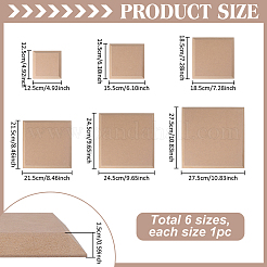 6 piastra di base in argilla per ceramica in MDF&nbsp;DIY-WH0061-060