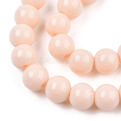 Chapelets de perles en verre opaque de couleur unie&nbsp;X-GLAA-T032-P8mm-09