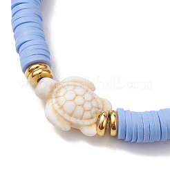 5 braccialetti elasticizzati con perline fatti a mano con disco in argilla polimerica in 5 colori&nbsp;BJEW-JB10259-01