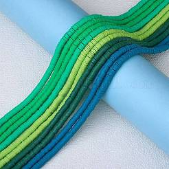 10 Strang 5 Farben flache runde handgemachte Polymer Clay Perlen&nbsp;CLAY-SZ0002-02B