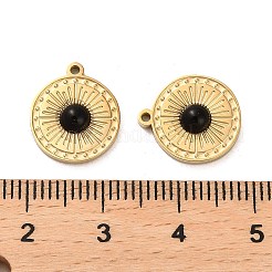 Natürliche Obsidian flache runde Anhänger&nbsp;STAS-L022-079G