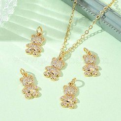 Pendentifs en laiton Shegrace avec micro-pavé de zircone cubique transparente&nbsp;XGRQ3P579-633G
