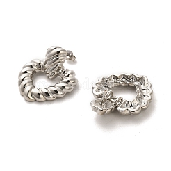 Aretes colgantes de latón con revestimiento en forma de corazón&nbsp;EJEW-M240-09P
