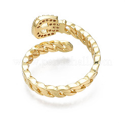 Exquisiter Manschettenring in Gürtelform mit Zirkonia-Kette&nbsp;RJEW-N035-060-NF