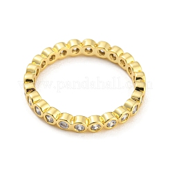Bague en laiton plaquée en rack avec zircone cubique&nbsp;RJEW-D014-01B-G