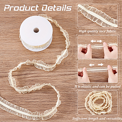 Bordure en dentelle plissée élastique chinlon&nbsp;OCOR-WH0060-44C