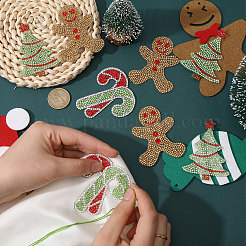 6 Stück 3 Stile Weihnachtsmotiv Harz Hotfix Strass&nbsp;PATC-CA0001-16