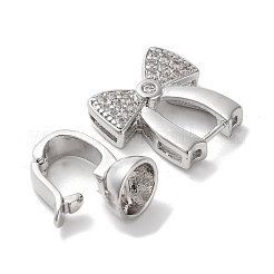 Placage de crémaillère laiton micro pave zircone cubique pic à glace pincement bails&nbsp;ZIRC-P117-01A-P
