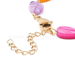 Natürliches Muschelblatt-Gliederkettenarmband&nbsp;BJEW-C015-16G