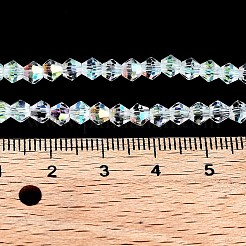 Facettierte Bicone galvanisieren Glasperlen Stränge&nbsp;EGLA-P016-4mm-AB02
