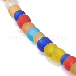 Runde transparente Milchglasperlenketten&nbsp;NJEW-JN03362-05