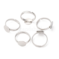 Fornituras de base de anillo de almohadilla de latón ajustable&nbsp;X-KK-K110-01P-NR