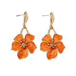 Blumenförmige Ohrhänger aus Eisen und Emaille&nbsp;FS-WG46819-01