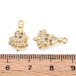 Pendentifs avec zircon cubiques à micro-pavés en laiton&nbsp;KK-N263-136G