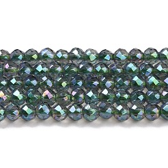 Chapelets de perles en verre transparent électrolytique&nbsp;GLAA-H021-01B-FR01