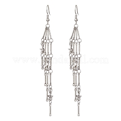 Catena a maglie in ottone con orecchini pendenti a stella&nbsp;EJEW-JE06458-02