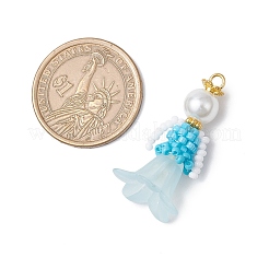 Pendenti con perline di vetro a forma di fiore&nbsp;PALLOY-MZ00686-04