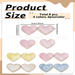 8 Satz verstellbare Jeansknopfnadeln aus Herzlegierung in 4 Farben&nbsp;DIY-LP0005-85