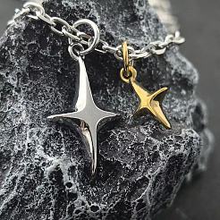Collares unisex con colgante de estrella de aleación bicolor.&nbsp;WG0BC0F-01