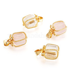4 breloque pour coffret cadeau en quartz rose naturel et cristal de quartz&nbsp;G-TA0001-98