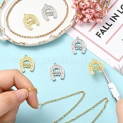 6 Stück 2 Farben Messing Micro Pave Zirkonia Anhänger&nbsp;KK-CJ0003-39