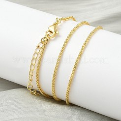 1.5 mm lange Weizenkettenhalsketten aus Messing für Damen&nbsp;NJEW-K271-14G