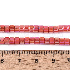 Brins de perles en verre opaque plaquées de couleur AB&nbsp;GLAA-T026-3x6mm-PM