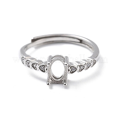 Verstellbarer rhodinierter Sterlingsilber-Ring mit 925 klaren Zirkonia-Komponenten&nbsp;STER-C011-05P