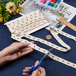 Nastro con bottone automatico in acciaio inossidabile 201 da 5 iarda&nbsp;DIY-FH0006-03