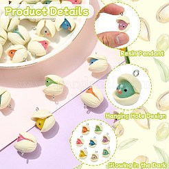 40 pièces pendentifs en résine lumineuse 8 couleurs&nbsp;RESI-CJ0004-58