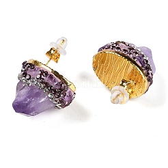 Gestell aus Messing mit natürlichem Amethyst-Edelstein&nbsp;EJEW-U010-01G