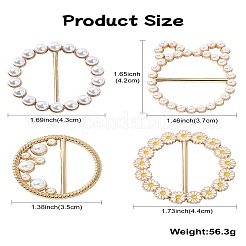 4 stücke 4 arten kunststoff perle schal schnalle ring&nbsp;AJEW-CJ0001-49
