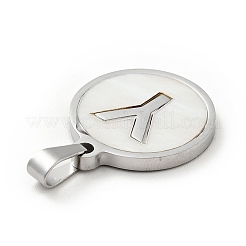 Acier inoxydable 304 avec pendentifs en coquillage blanc&nbsp;STAS-G268-01Y-P