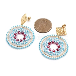 Pendientes colgantes con cuentas de vidrio&nbsp;EJEW-MZ00286-02