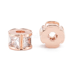 Perle di zirconi cubici trasparenti in micro pavè di ottone&nbsp;ZIRC-L101-07RG