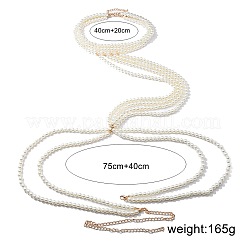 Chaînes de corps de bikini sexy en plastique imitation perle blanc&nbsp;WGAD7A5-01