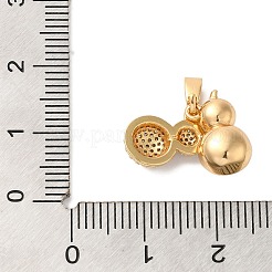 Micro pavé de zircones cubiques en laiton avec breloques en perles en plastique ABS&nbsp;KK-C072-44G