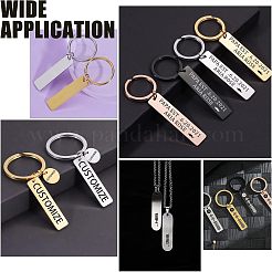 Pendentifs vierges estampés rectangulaires en acier inoxydable 201&nbsp;STAS-UN0002-82P