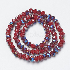Electroplate opaco colore solido perle di vetro fili&nbsp;EGLA-A034-P6mm-I16