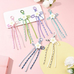 6 pezzo di decorazione pendente con perline in cotone lavorato a maglia e cordino in poliestere e spandex.&nbsp;HJEW-JM04417