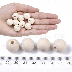 Unfertige Naturholzperlen&nbsp;X-WOOD-S651-A16mm-LF