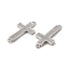 Ciondoli connettore in ottone con micro pavé di zirconi chiari&nbsp;KK-E068-VB327