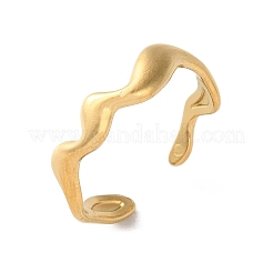 Anello polsino aperto in acciaio inossidabile 304 con placcatura sotto vuoto in PVD per donna&nbsp;RJEW-C040-02G