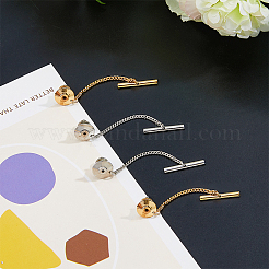 4 Stück 2 Farben Herren Messing Krawattennadel Clutch mit Kette&nbsp;KK-FH0007-42