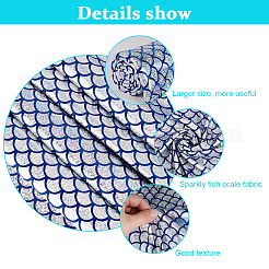 Tessuti in poliestere con motivo a squame di pesce&nbsp;DIY-WH0304-508A