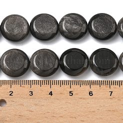 Natürliche silberglänzende Obsidian-Perlenstränge&nbsp;G-L648-B23-15mm-02