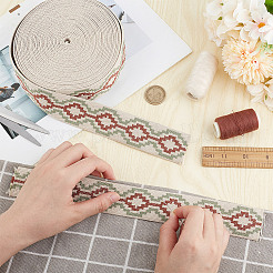 Ruban croisé jacquard en polyester de 10 mètre&nbsp;DIY-DR0001-55B
