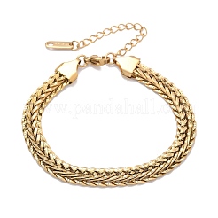 Weizenkettenarmbänder aus 304 Edelstahl für Damen&nbsp;BJEW-C103-04G