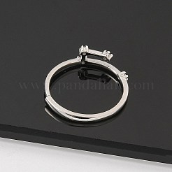 Bagues réglables constellations en argent sterling plaqué rhodium 925 micro pavé de zircones cubiques transparentes pour femmes&nbsp;RJEW-P130-01P-F